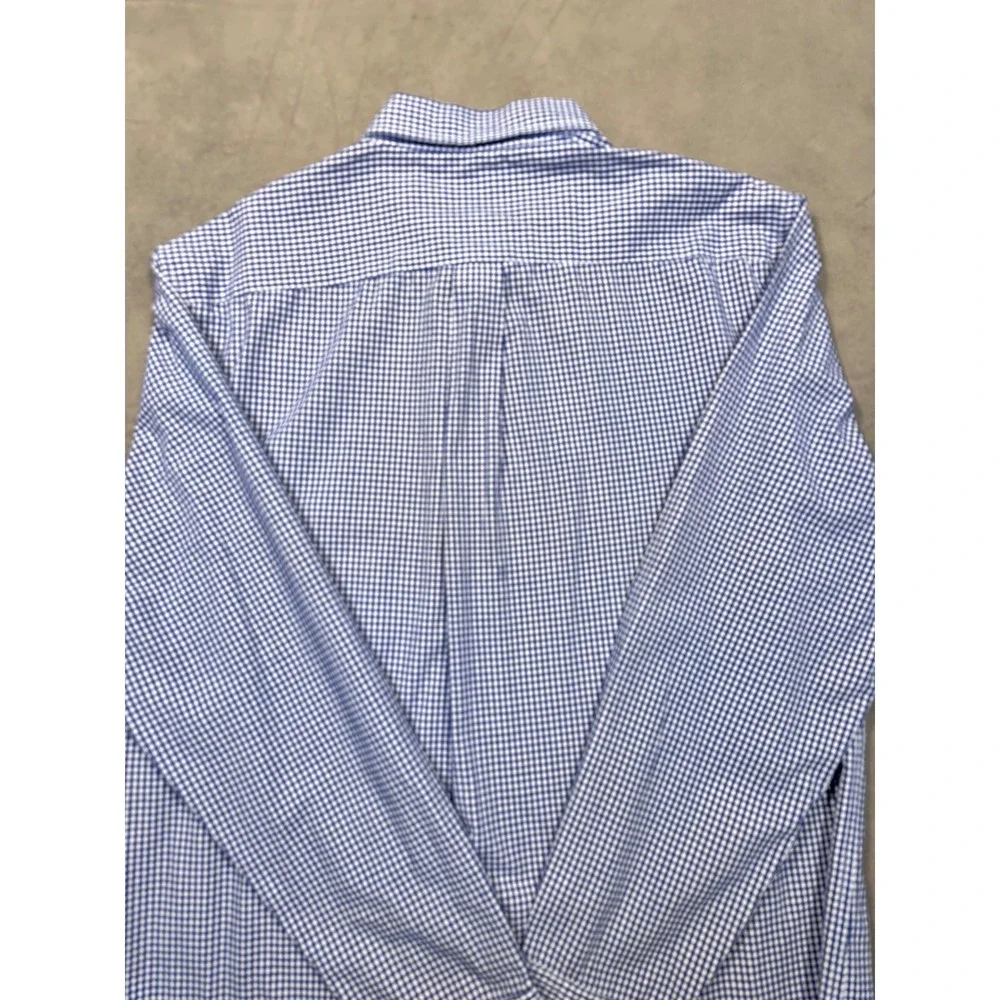 US Polo Mens Classic Fit Button Down Shirt Blue Gingham Check‎ Red Pony Size L
